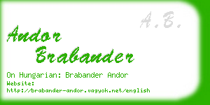 andor brabander business card